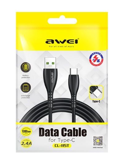 Καλώδιο φόρτισης & data - Type-C - Fast Charge - CL-115T - AWEI - 000864 - Image 3