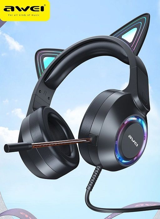 Ενσύρματα ακουστικά - Cat Headphones - GM-9 - AWEI - 006170 - Image 2