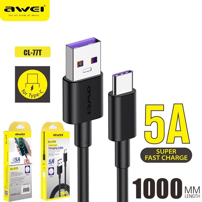 Καλώδιο φόρτισης & data - Type-C - Fast Charge - CL-77T - AWEI - 010412 - Image 2