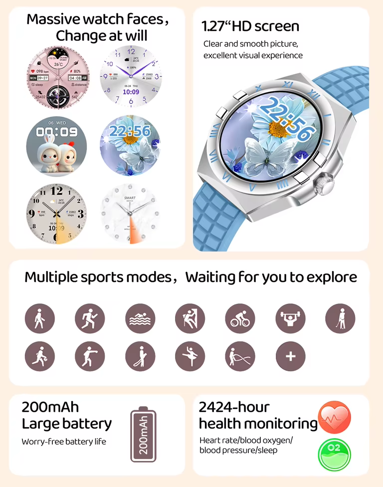 Σετ Smartwatch με 3 λουράκια LG80 Mini 065066 - Image 5