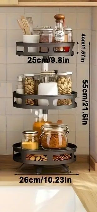 Ραφιέρα οργάνωσης κουζίνας περιστρεφόμενη τριώροφη - 11903 - 114012 - Image 3