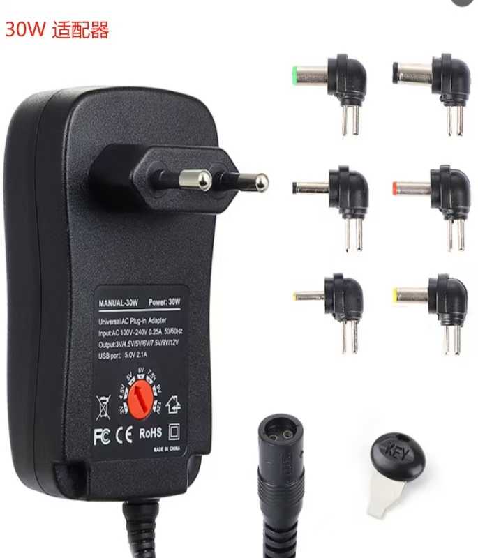 Τροφοδοτικό μετασχηματιστής με ρυθμιστή τάσης 6 βύσματα και θύρα USB - 30W - 812990 - Image 2