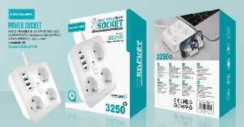 Πολύπριζο 3 θέσεων με θύρες USB - KOS-27015EU - 270155 - Image 2