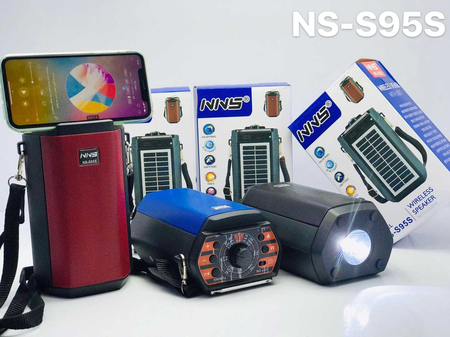 Ασύρματο ηχείο Bluetooth με ηλιακό πάνελ & φακό - NS95S - 881384 - Image 2