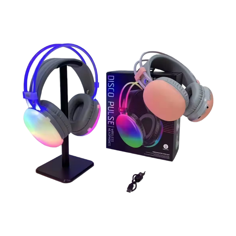 Ασύρματα ακουστικά Bluetooth LED Headphones PG580 RGB 212058 - Image 3