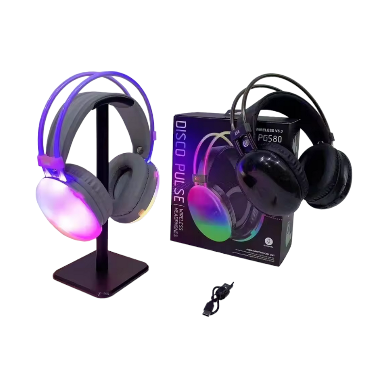 Ασύρματα ακουστικά Bluetooth LED Headphones PG580 RGB 212058