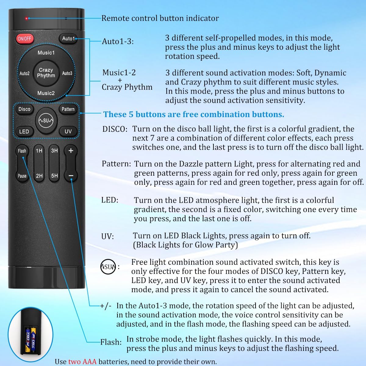 Επιτραπέζιο φωτορυθμικό με τηλεχειριστήριο - TC7009-1 - 419345 - Image 3