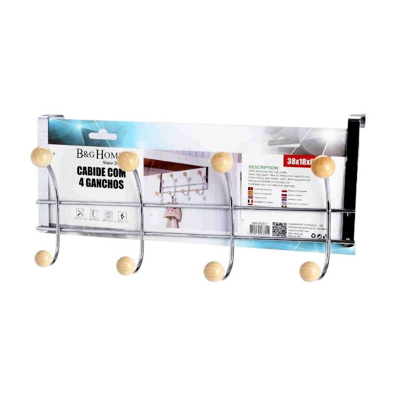 Μεταλλική κρεμάστρα πόρτας 4 θέσεων