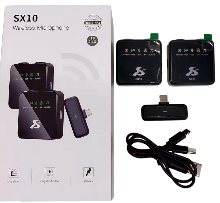 Ασύρματο mini επαναφορτιζόμενο πυκνωτικό μικρόφωνο για καταγραφή ήχου - iP/Lightning - SX10 - 811368 - Image 3