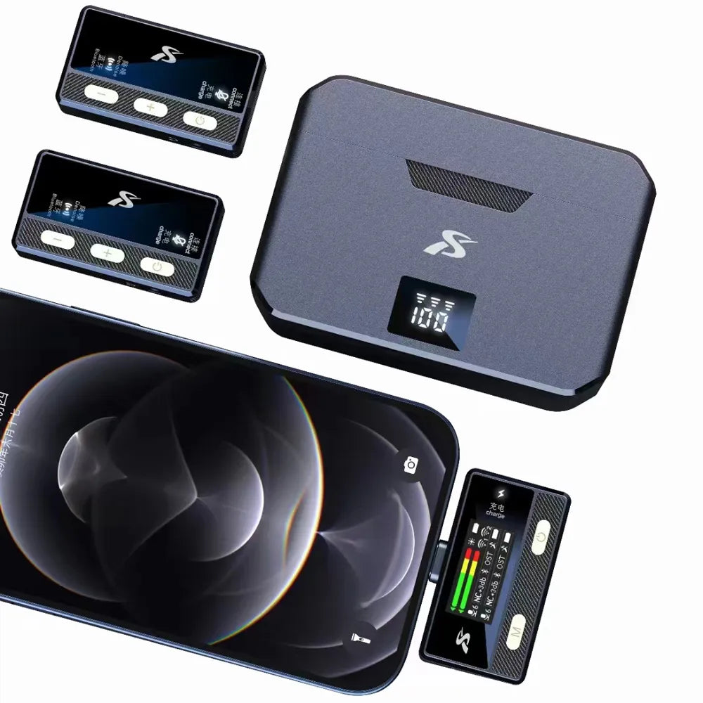 Ασύρματο mini επαναφορτιζόμενο πυκνωτικό μικρόφωνο για καταγραφή ήχου με τηλεχειριστήριο SX66 811429 - Image 2