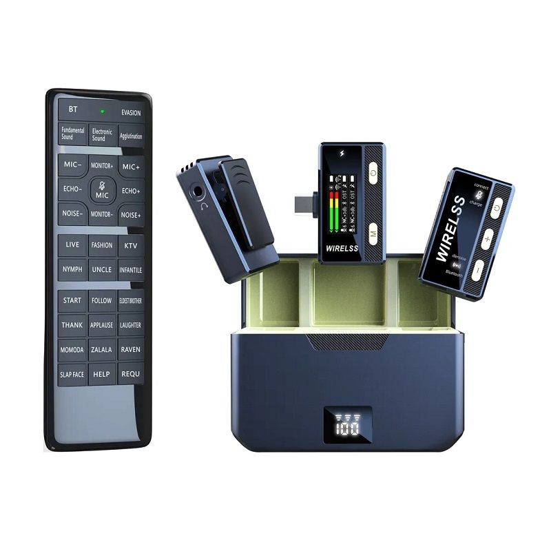 Ασύρματο mini επαναφορτιζόμενο πυκνωτικό μικρόφωνο για καταγραφή ήχου με τηλεχειριστήριο SX66 811429