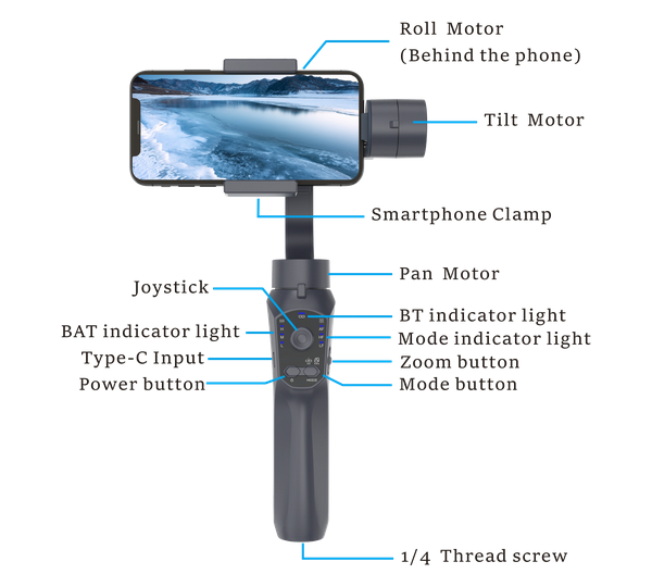 Σταθεροποιητής εικόνας Gimbal για smartphone - F10 Pro - 811481 - Image 3