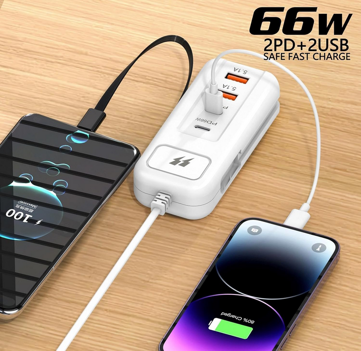 Αντάπτορας φόρτισης Fast Charge με 2 θύρες USB-A & Type-C & καλώδιο Type-C - JG-01 - 811726 - Image 2