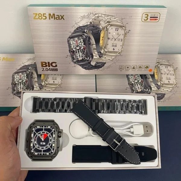 Σετ Smartwatch με 3 λουράκια - Z85 MAX - 065097 - Black - Image 2