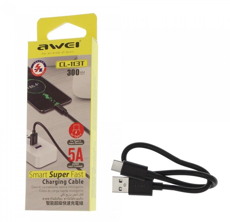 Καλώδιο φόρτισης & data - Type-C - CL-113T - Fast Charge - 5A - AWEI - 000956 - Image 2