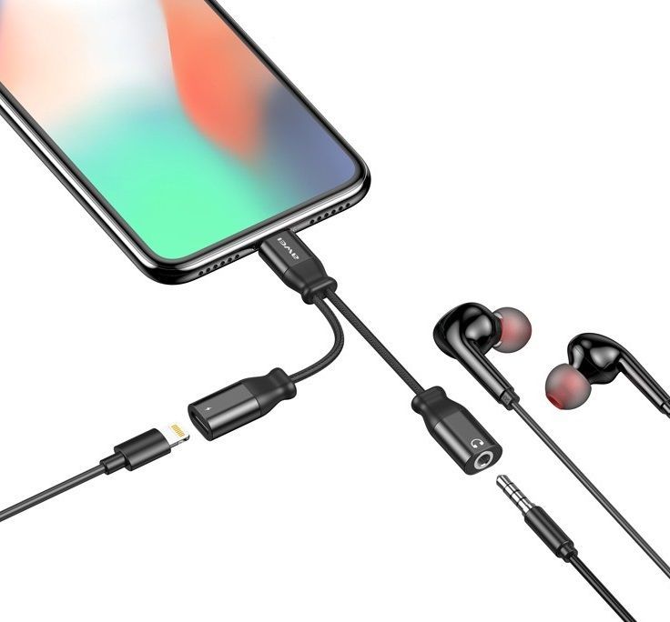 Αντάπτορας Lightning male σε Jack 3.5mm/Lightning female - CL-73 - AWEI - 888148 - Image 2