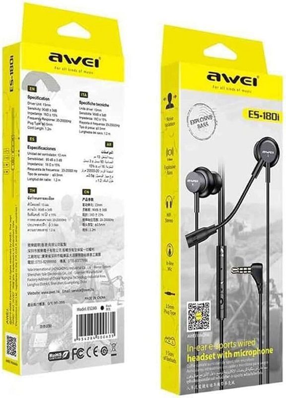 Ενσύρματα ακουστικά με εξωτερικό μικρόφωνο - ES-180i - AWEI - 889152 - Image 3