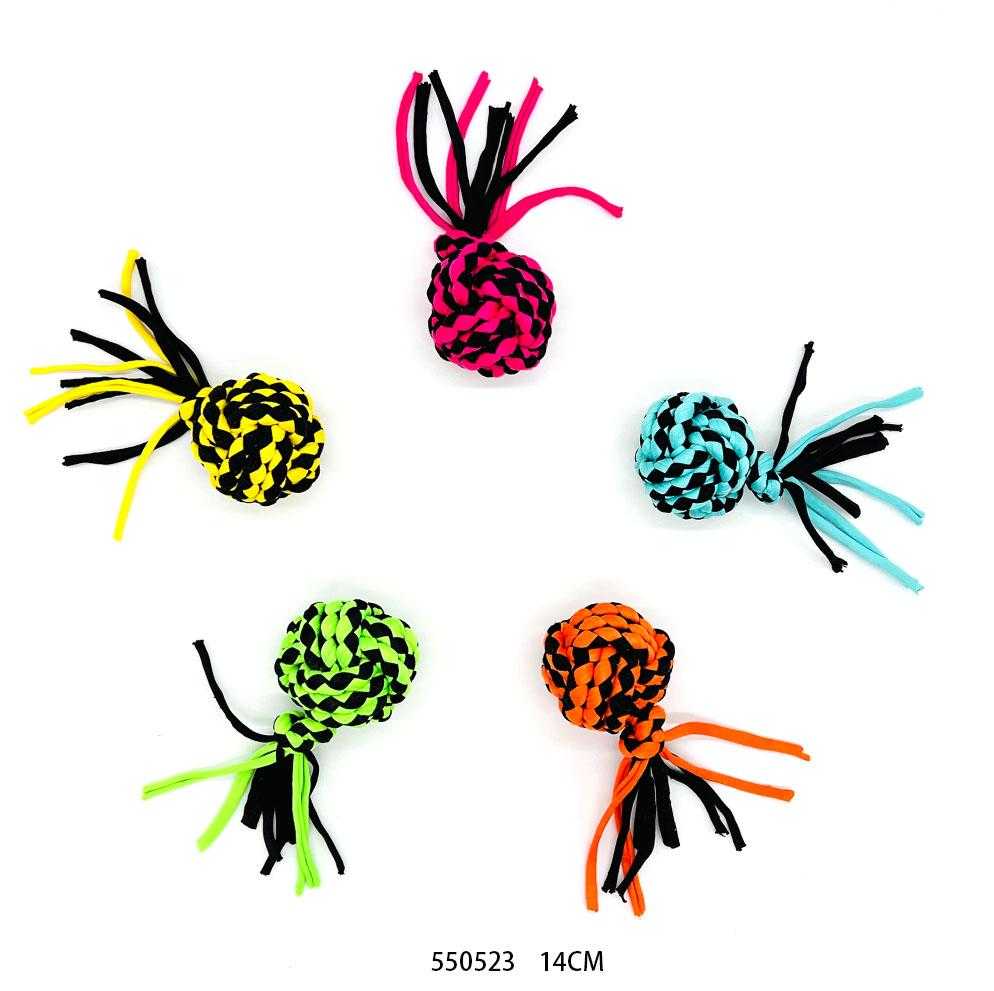 Υφασμάτινο παιχνίδι σκύλου μπάλα πλεκτή - 14cm - 12pcs - 550523 - Image 2