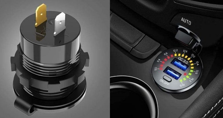 Σταθερή θύρα φόρτισης USB οχημάτων με βολτόμετρο - Quick Charger - 1540405/06 - 507935 - Image 2